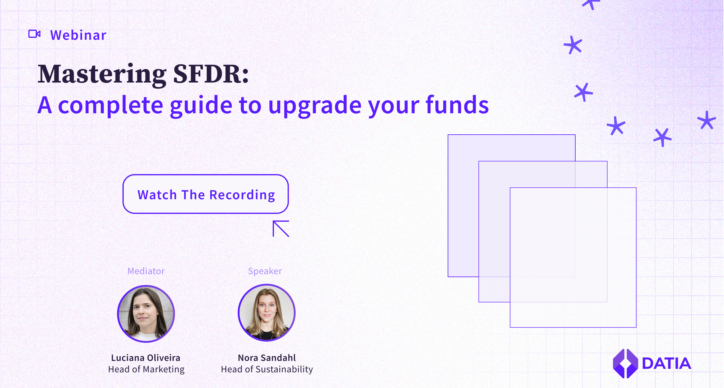 Datia's Webinars | Mastering SFDR: a complete guide to upgrade your funds
