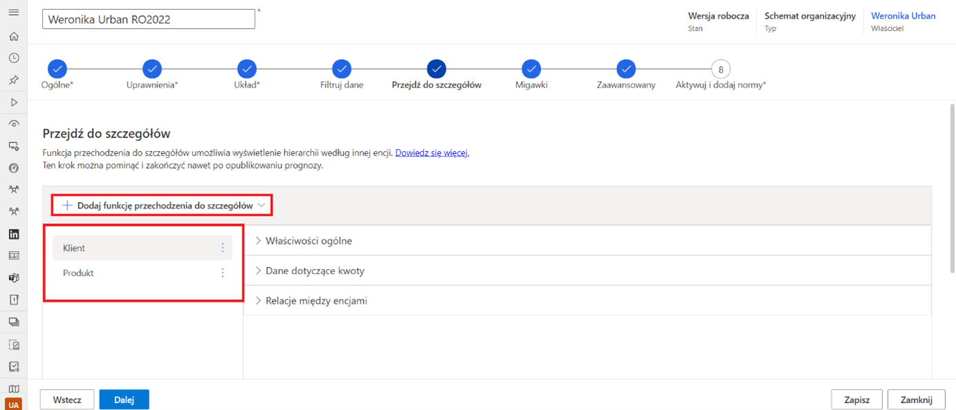 Konfigurowanie prognoz w Dynamics 365