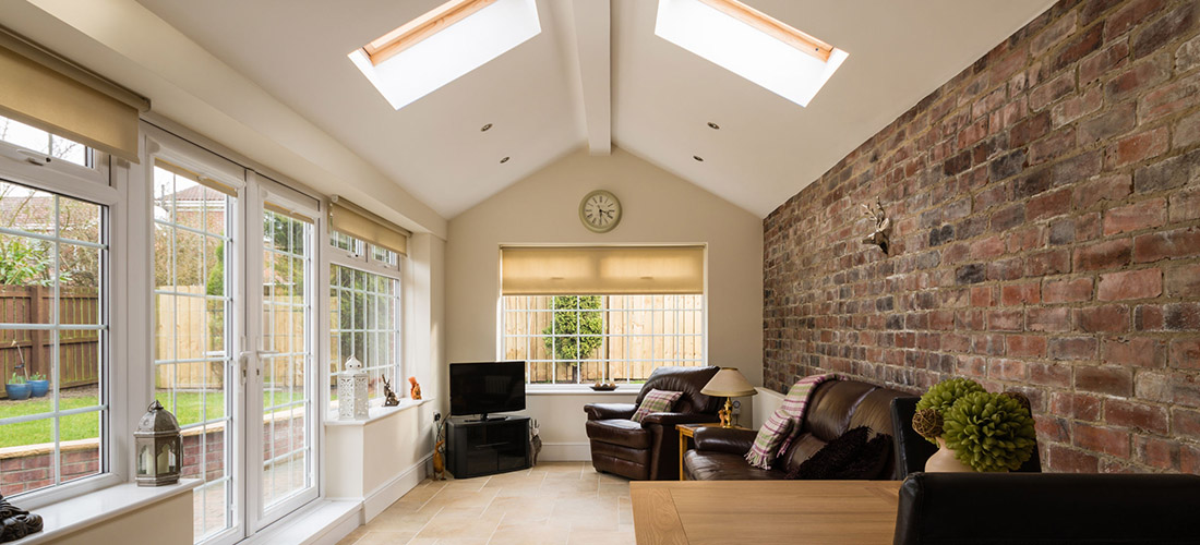 A home extension resulting in a spacious sunroom.