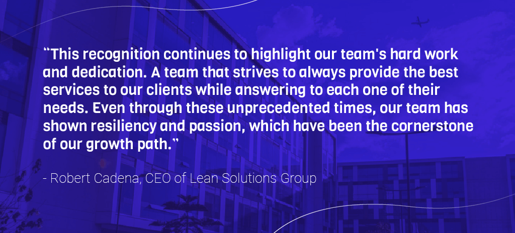 Quote from CEO of Lean Solutions Group