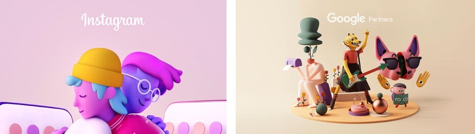 3d illustrations people hugging and other image of tiger playing guitar