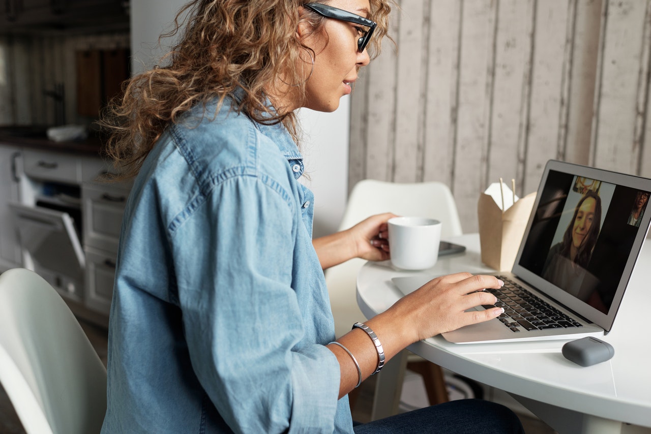 woman on a video call