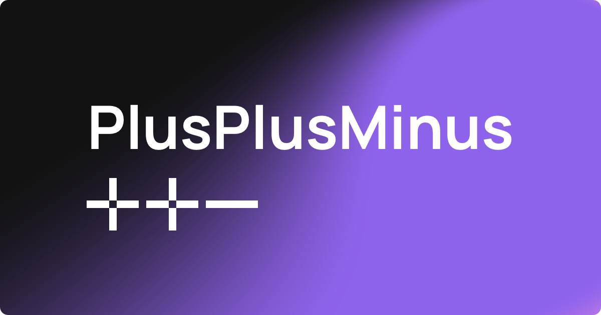 PlusPlusMinus - Creating value since 2010