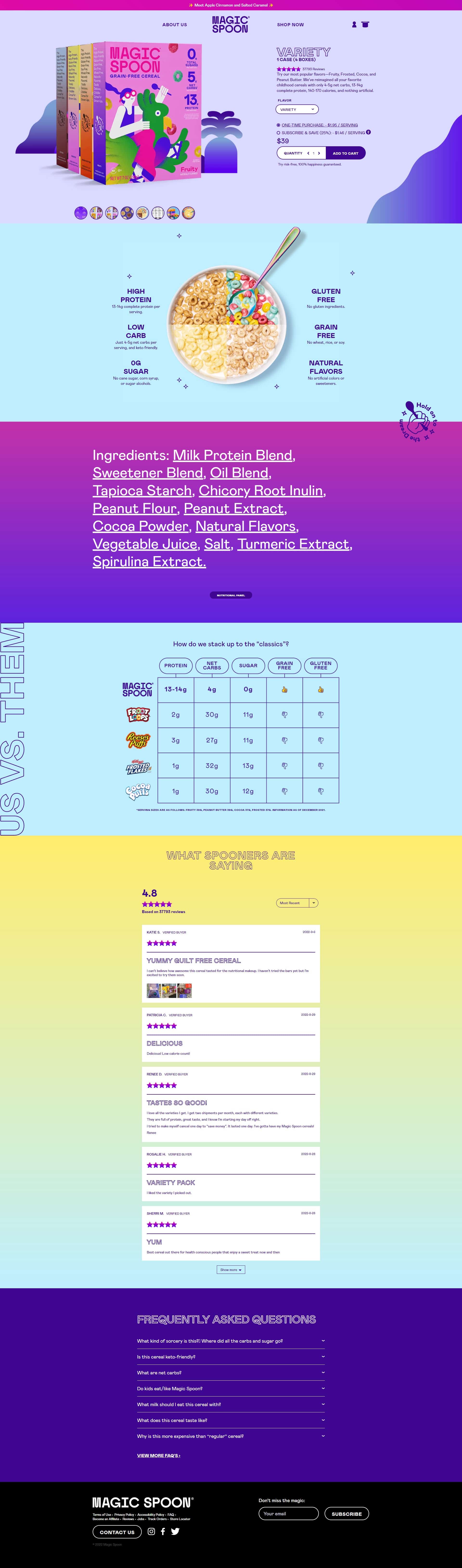 Site d'inspiration de site E-commerce avec Magic Spooon