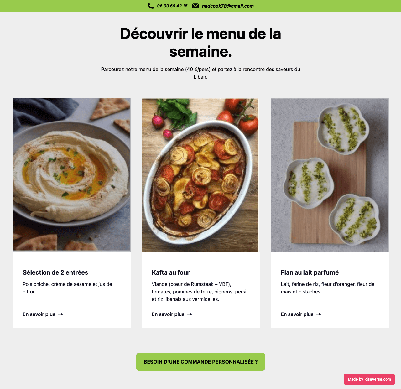 automatisation d'offre nadcook site vitrine webflow