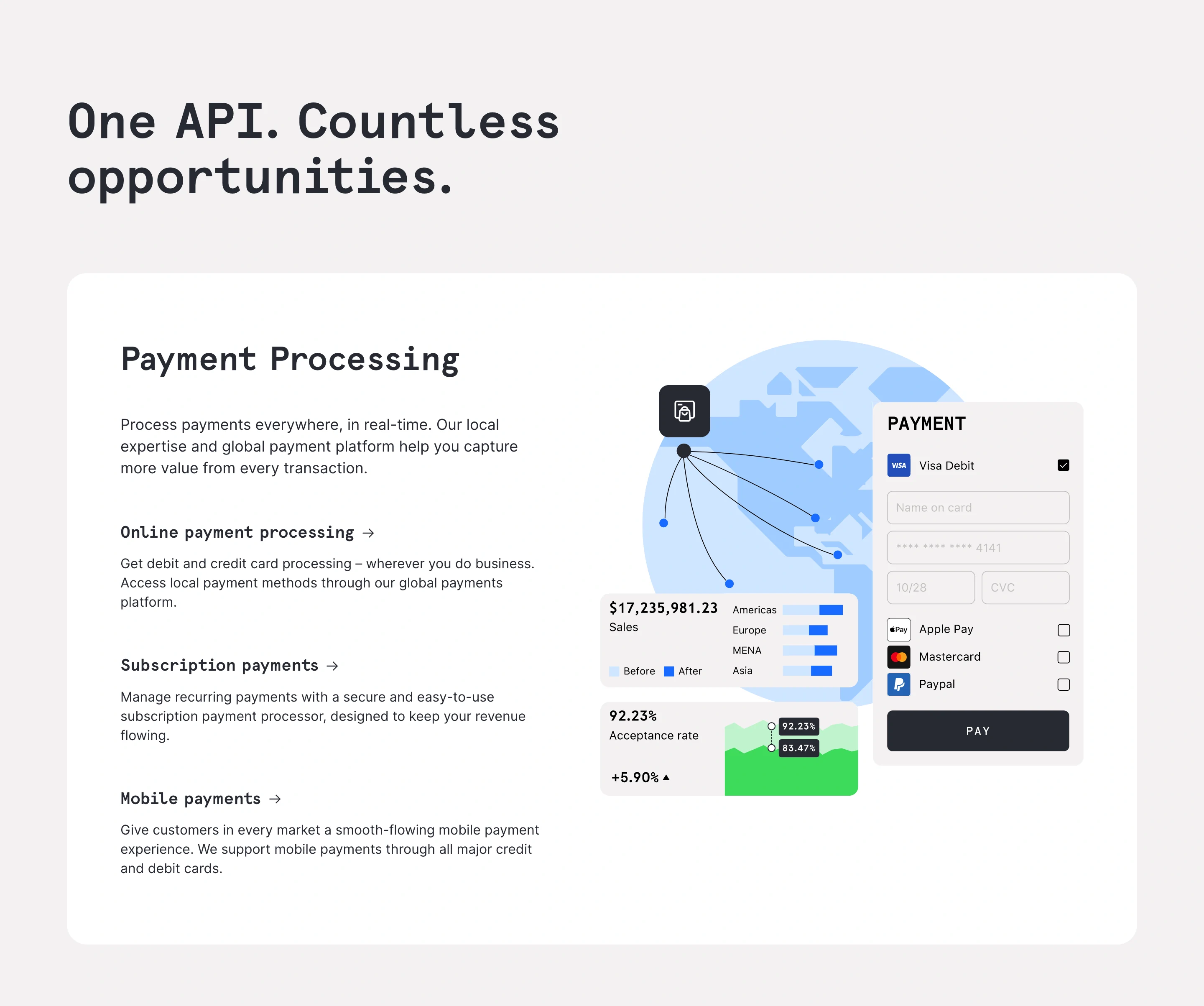 Checkout Home Page Section Payment Processing Feature