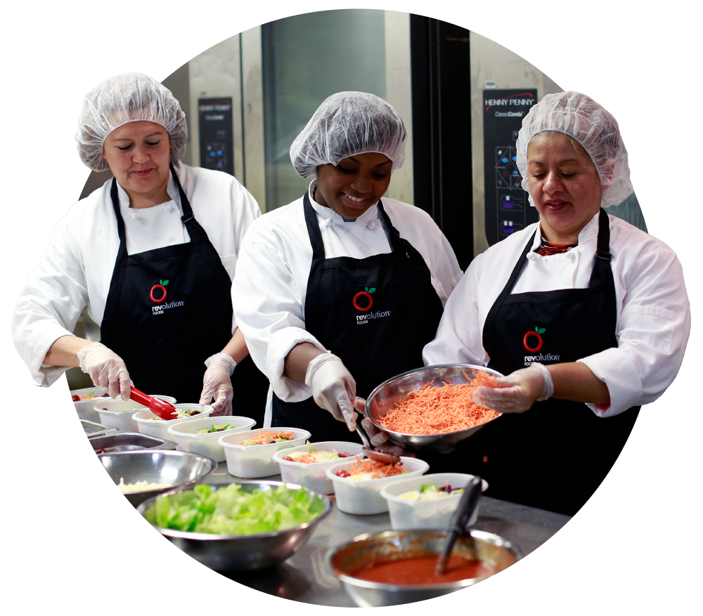 Kitchen Staff Preparing Meals