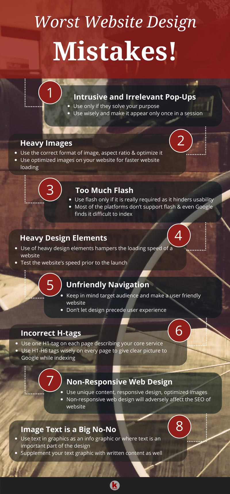 Avoid website design mistakes like image text, flash, unresponsive ...