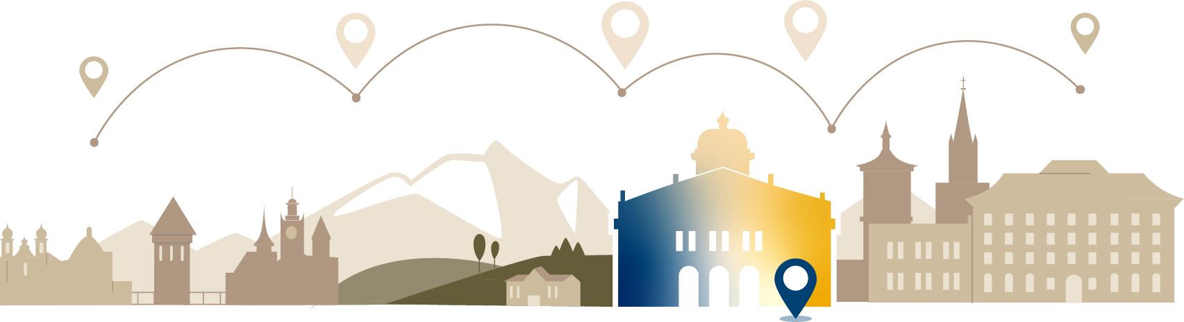 Illustration Sykline Luzern und Bern