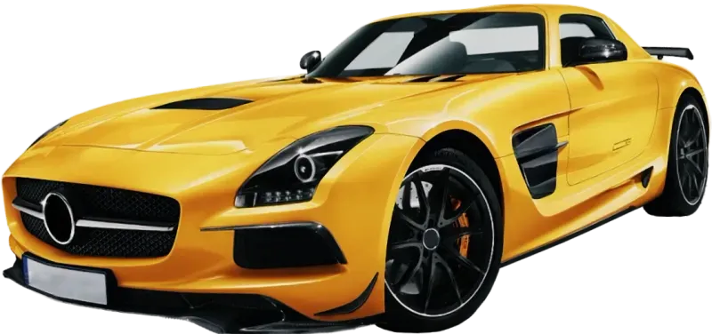 Polished yellow coupe