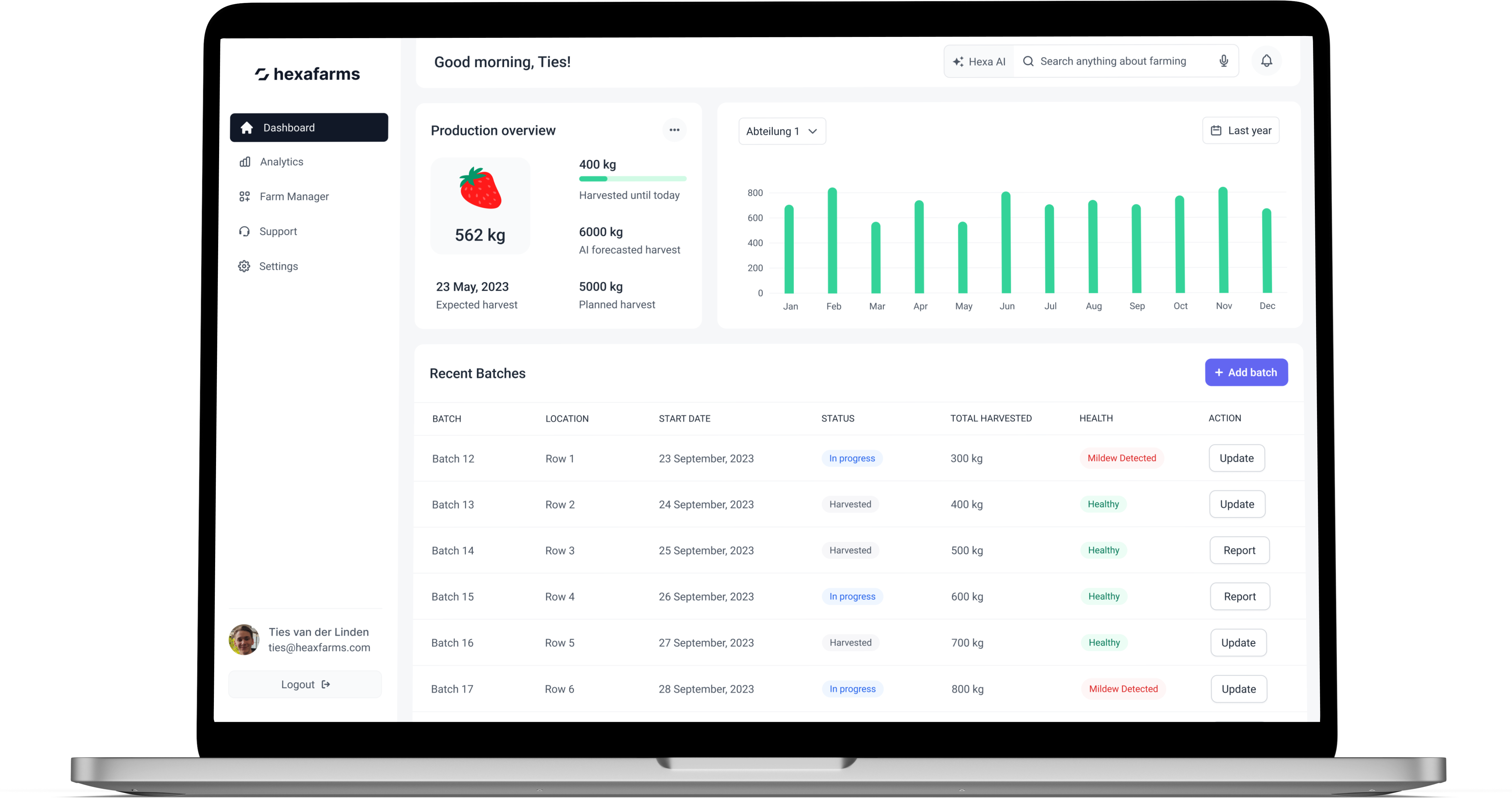 hexafarms product demo computer