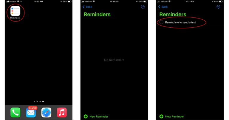 open the reminders app