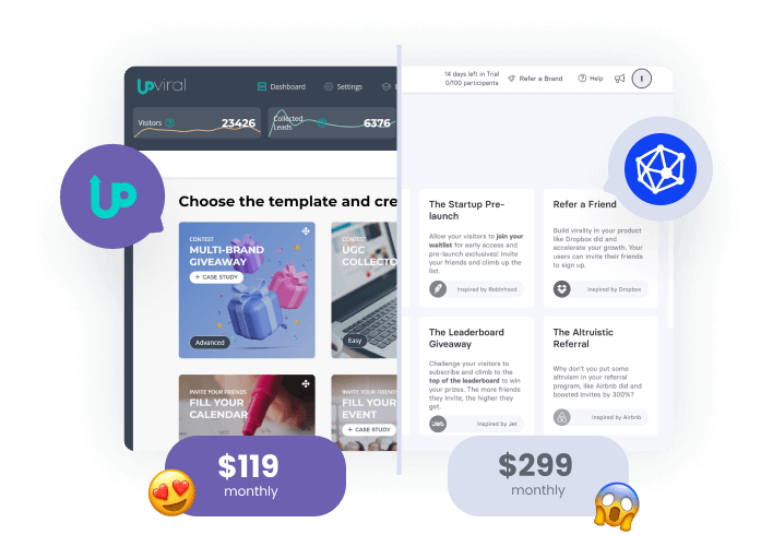 UpViral vs Viral Loops - Viral Loops Alternative - UpViral