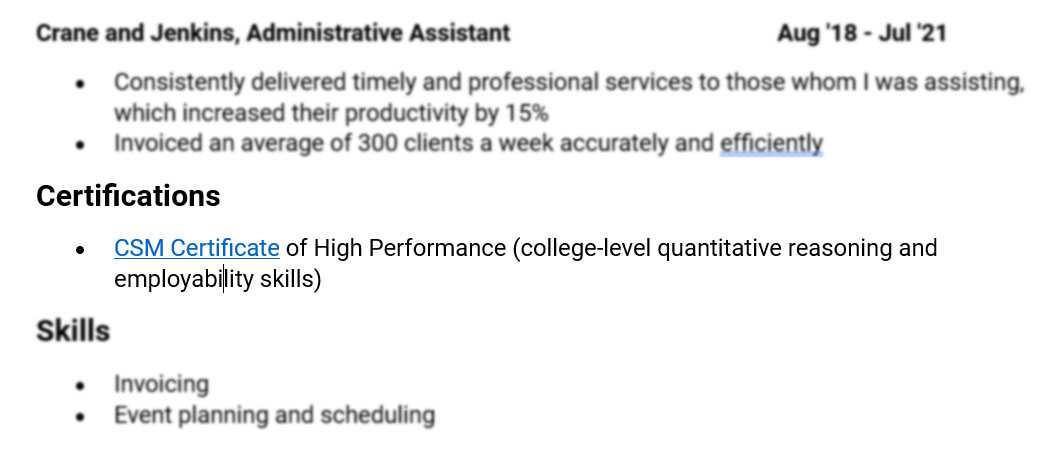 Using your CSM Certificate of High - 64359ba0693dbb87075b8411 Resume%20with%20CSM