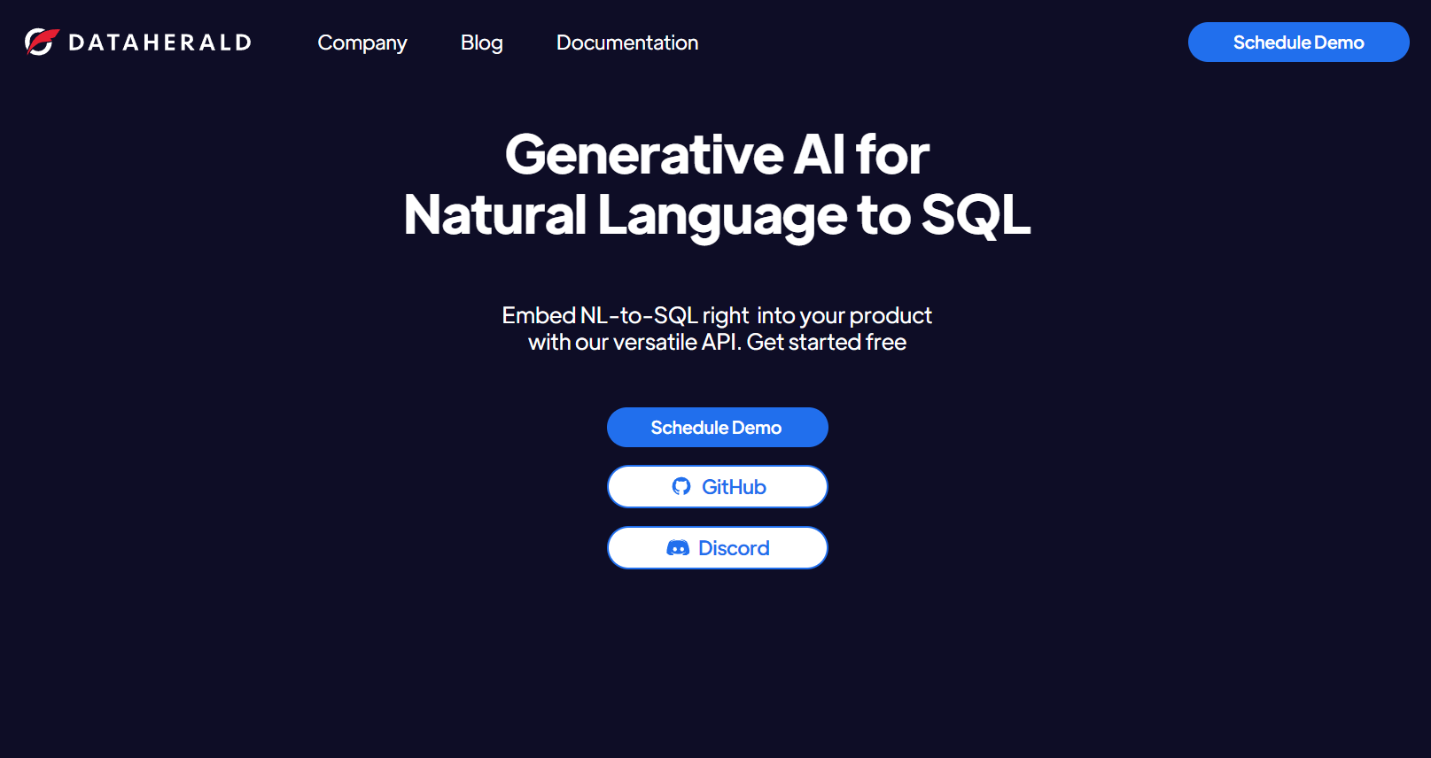 Dataherald: Natural Language-to-SQL API | Text to SQL | AI Data Analytics