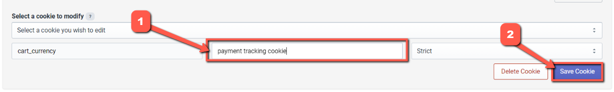 Modify the cookie description