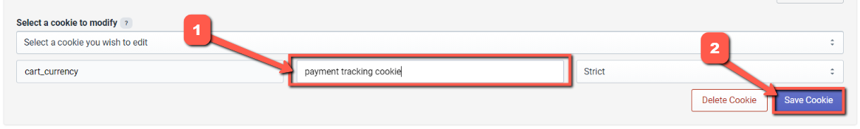 Modify the cookie description 