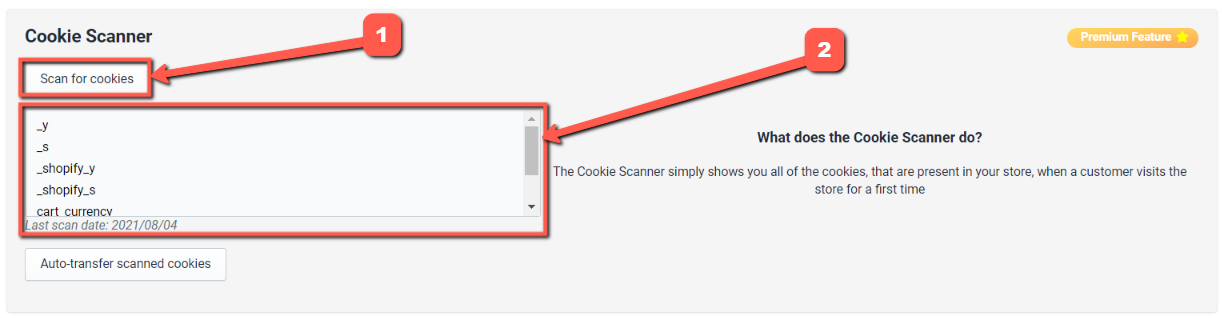 Cookie scanner