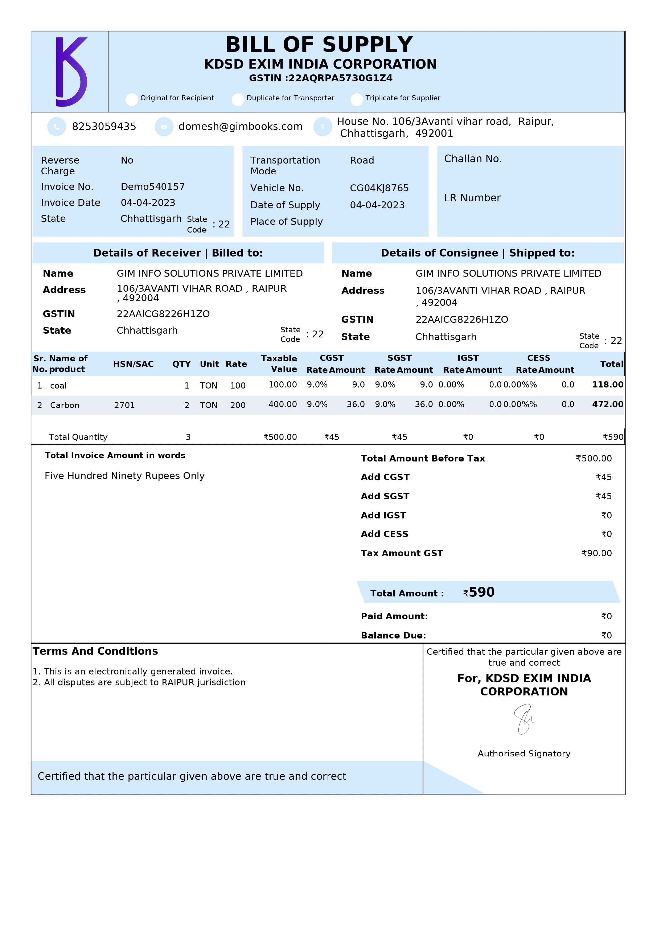 invoice