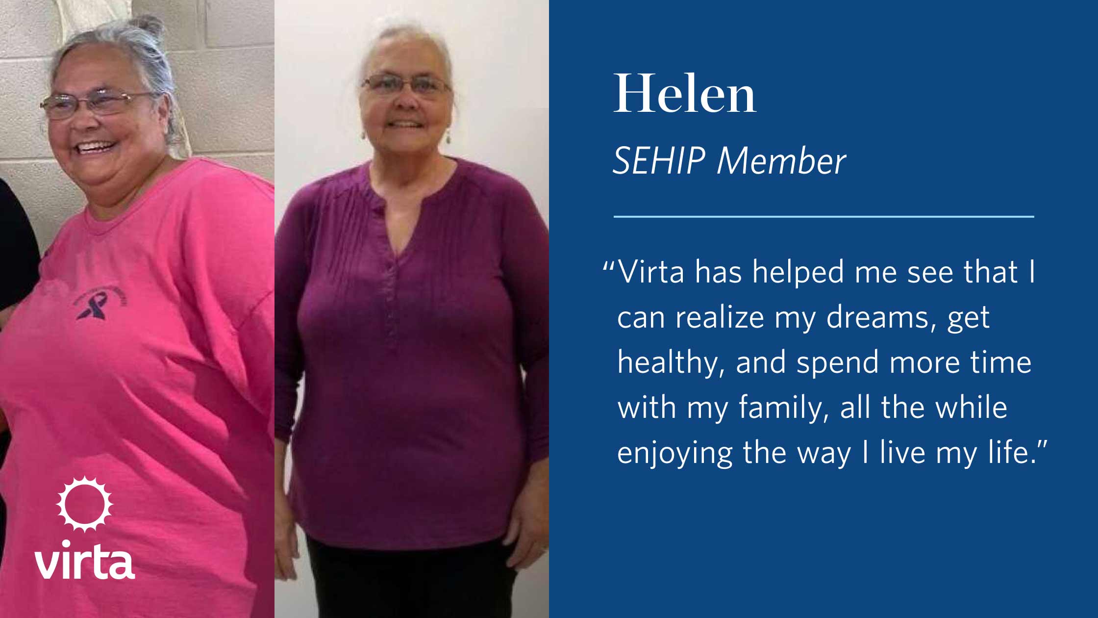 Helen is down 110 pounds on Virta and ready to set new goals