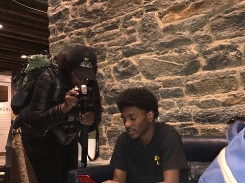 Behind the scenes shooting a music video