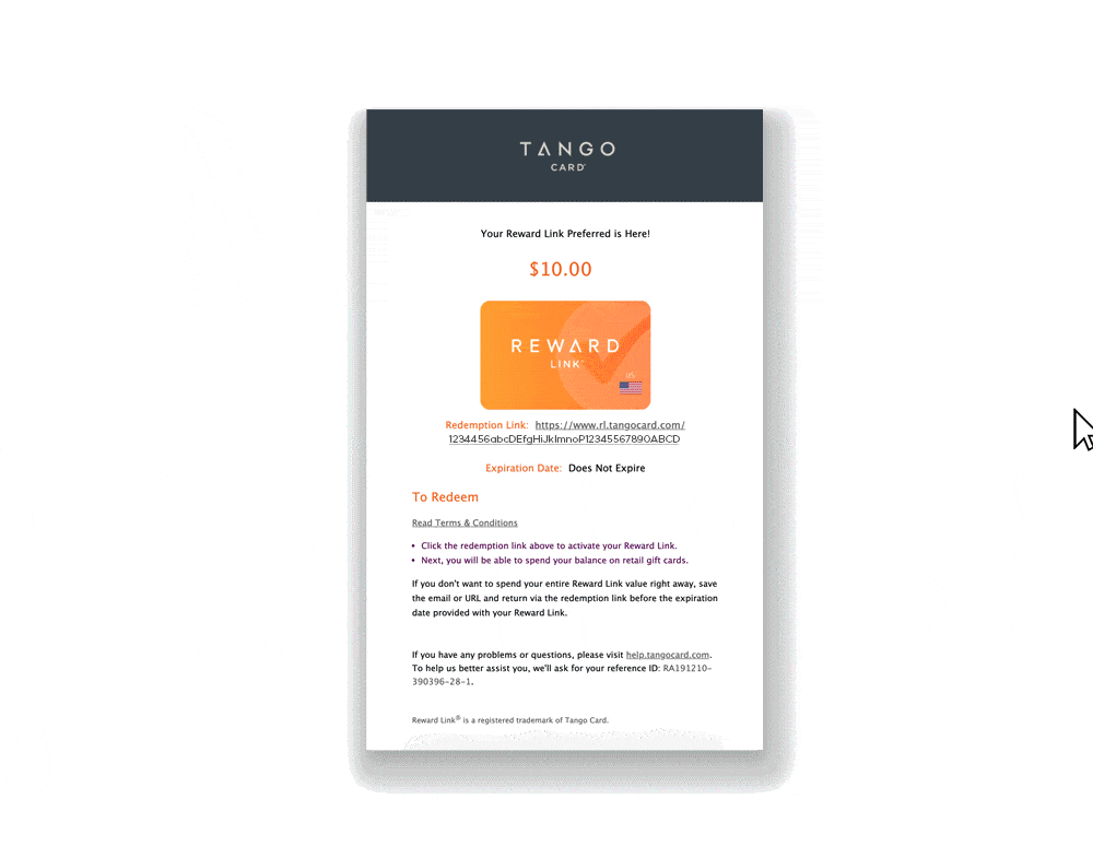 Holiday Rewards for Customers Tango