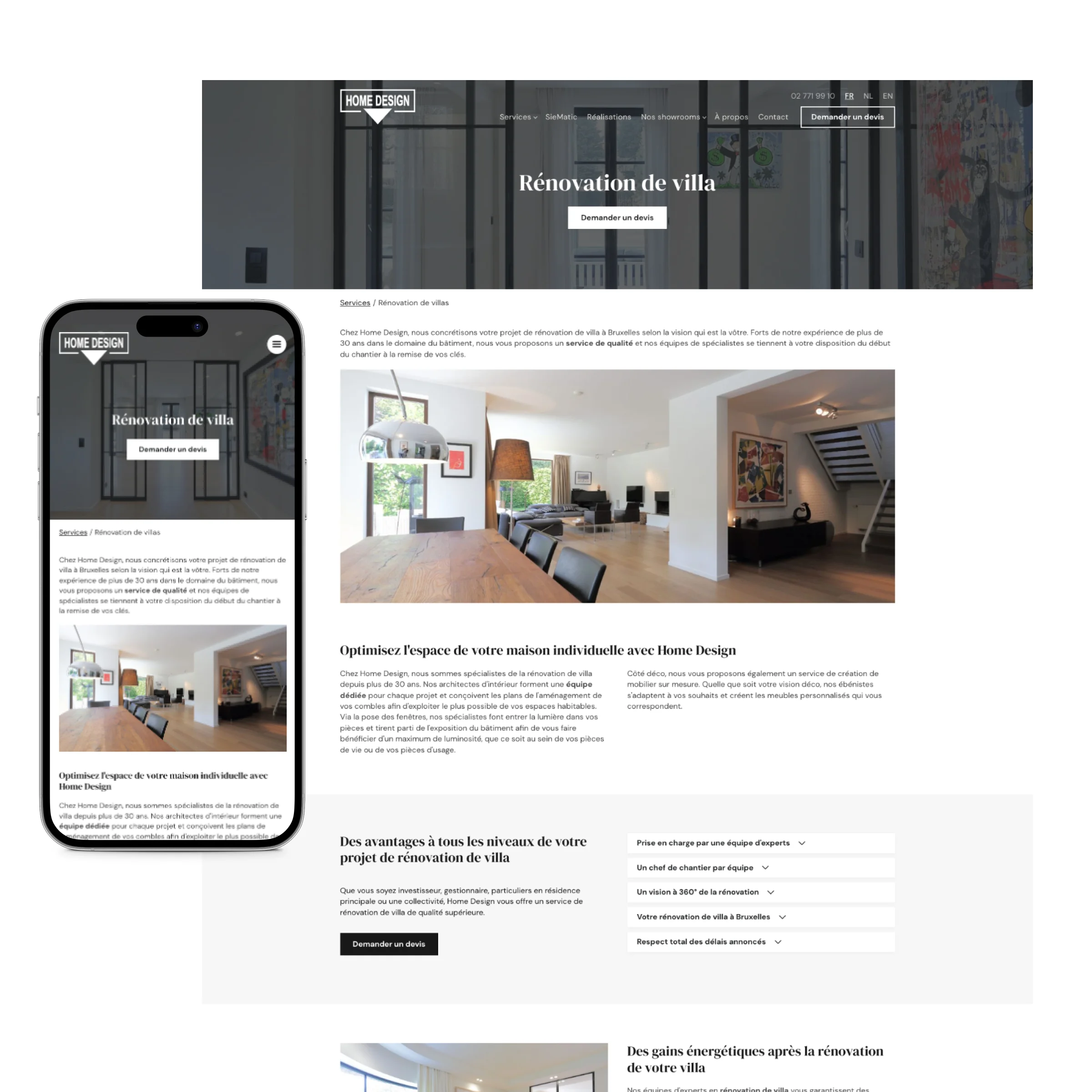 Nouveau site Webflow optimisé SEO pour Home Design | maastery