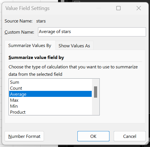 Value field settings have no option for calculate median in pivot table