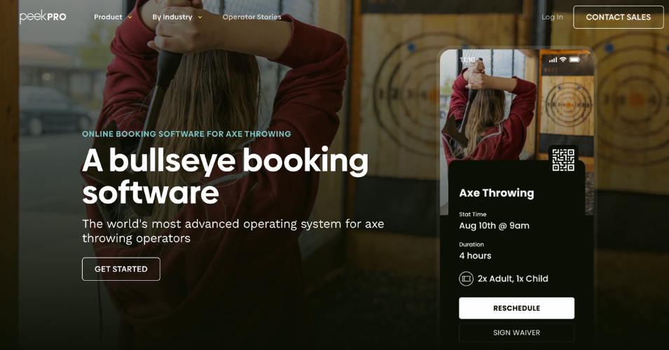 Axe Throwing Booking Software Peek Pro