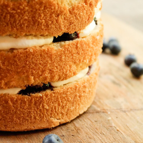 Elderflower Cake with Blueberries