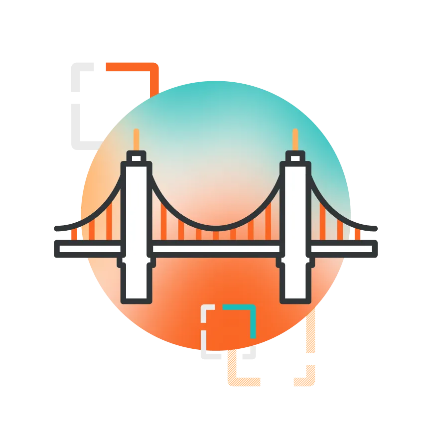 Icon of a suspension bridge.