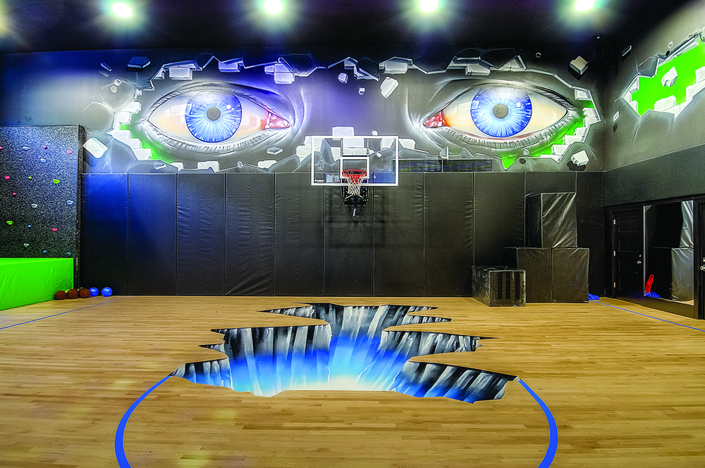 Davies Design Build creates eye-opening spaces, like this custom indoor basketball court in one of our award-winning builds