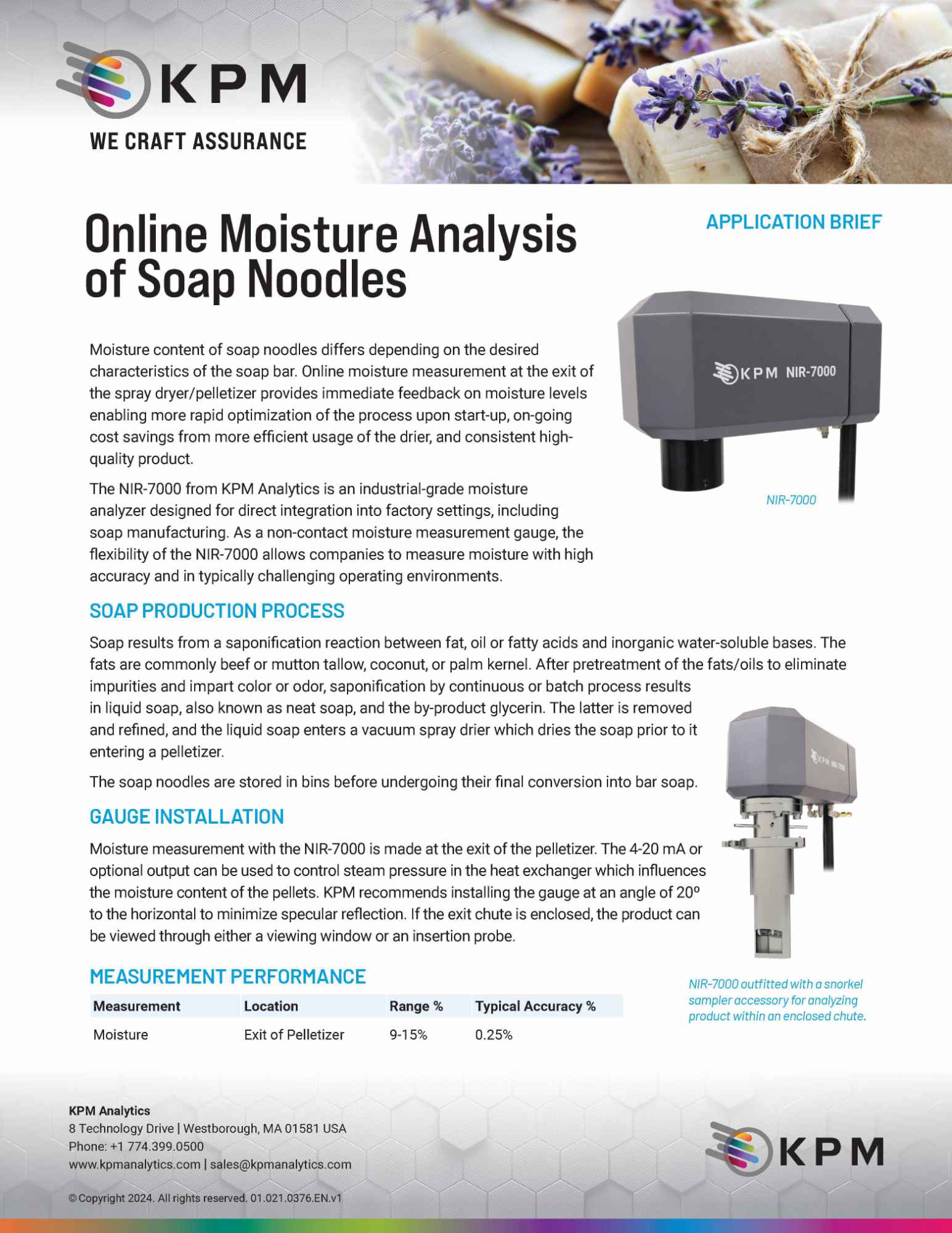 Online Moisture Analysis of Soap Noodles