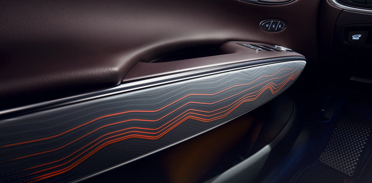 Closeup of interior door trim