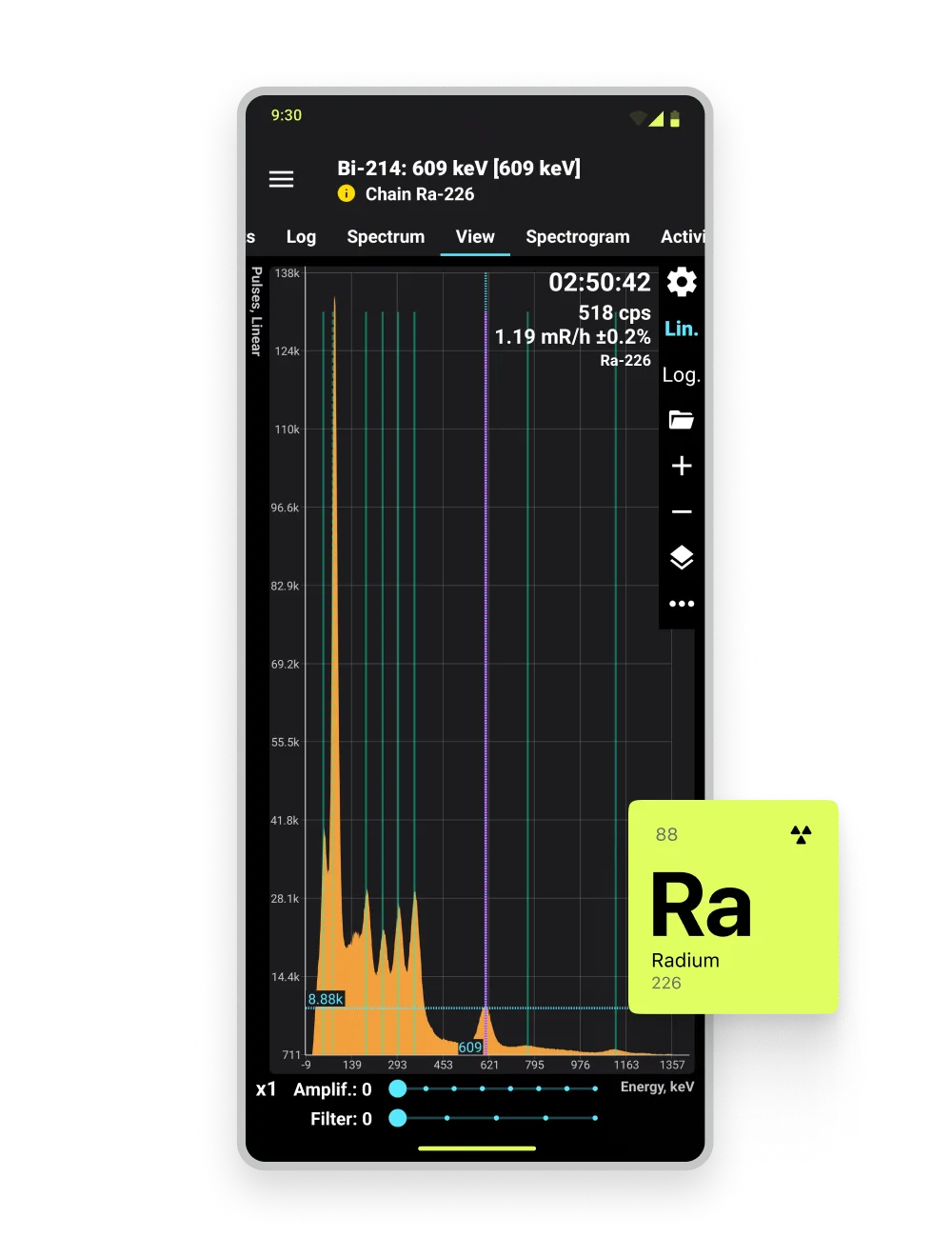 Мобільний додаток Radium spectrum screen