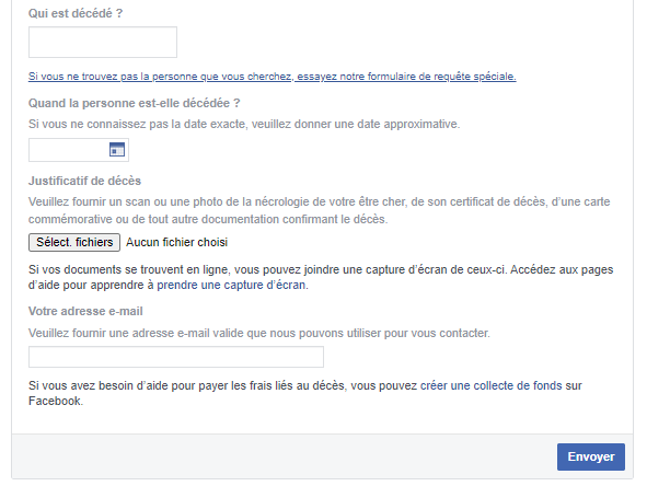 Transformer un profil Facebook en compte de commémoration