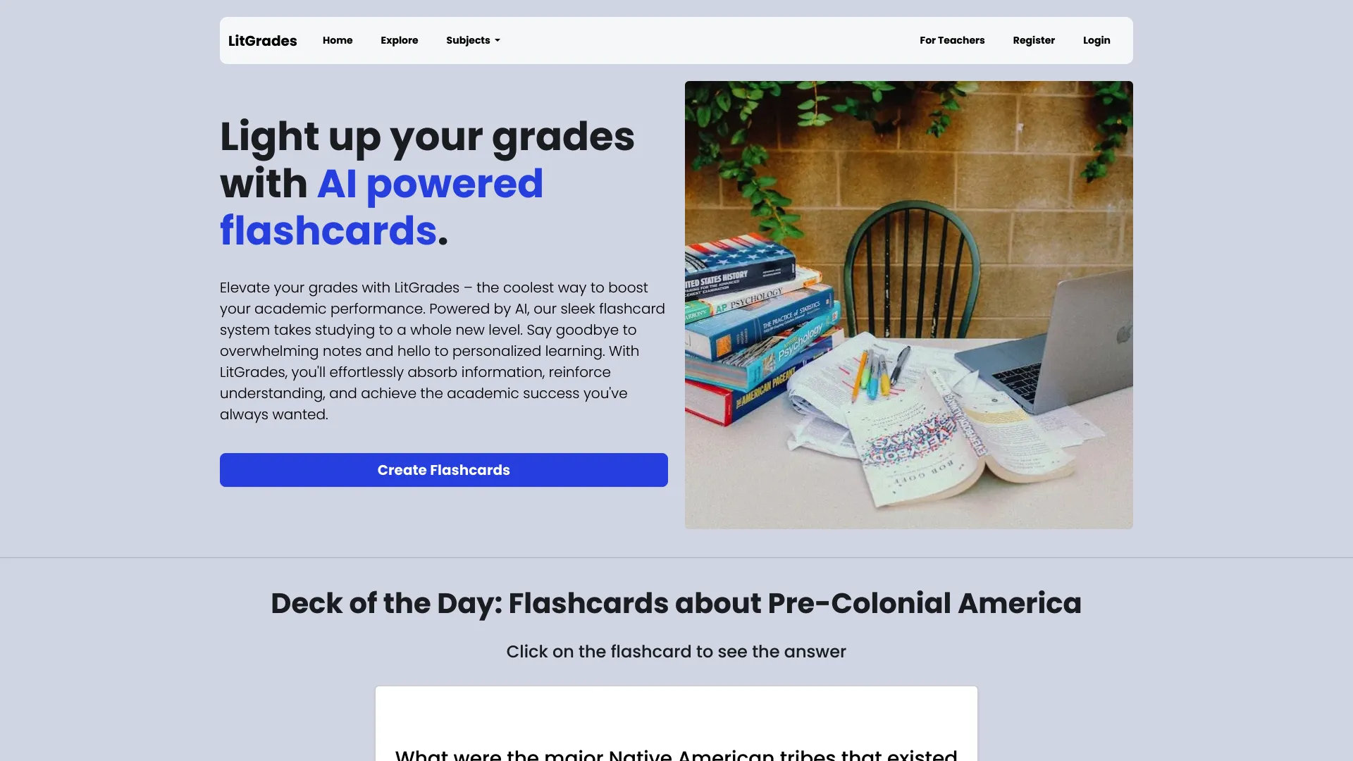 Ai flashcard tool litgrades