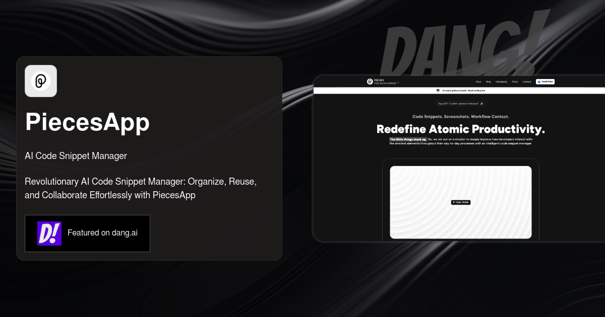 AI Code Snippet Manager - PiecesApp