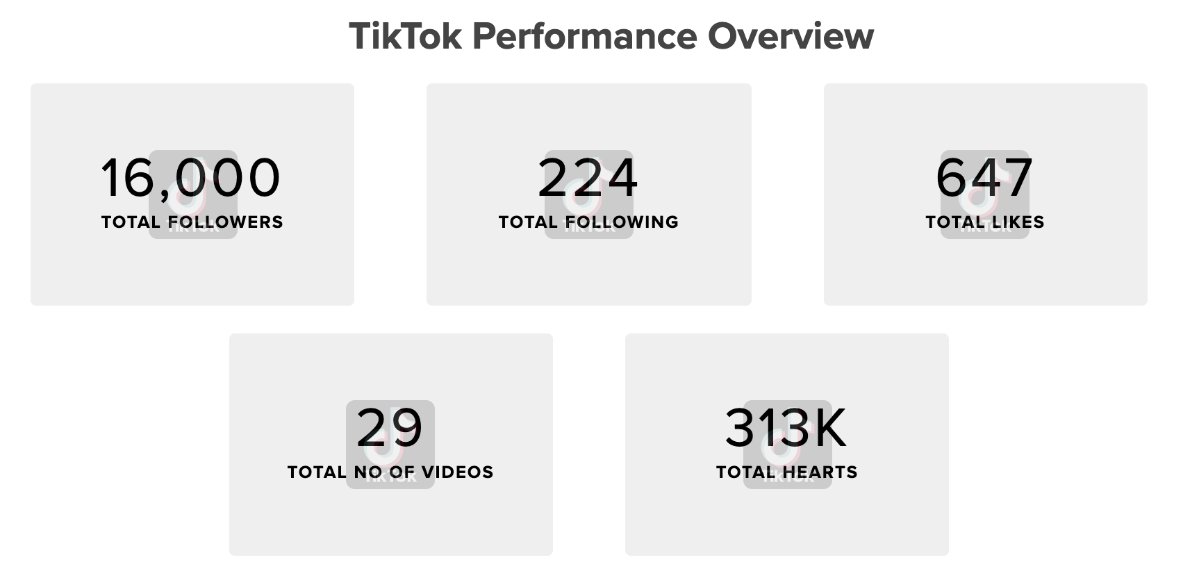 TikTok analytics dashboard