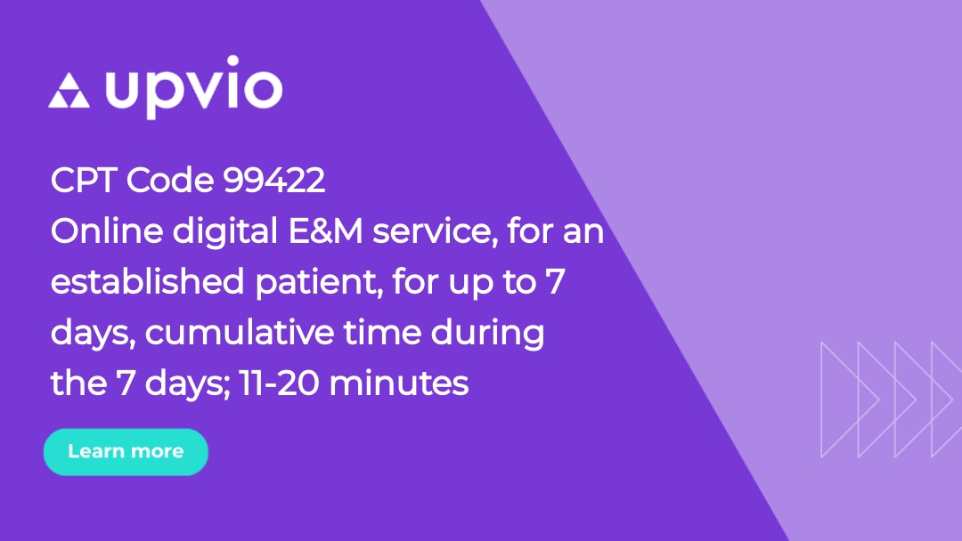 CPT Code 99422 Online digital E&M service, for an established patient ...