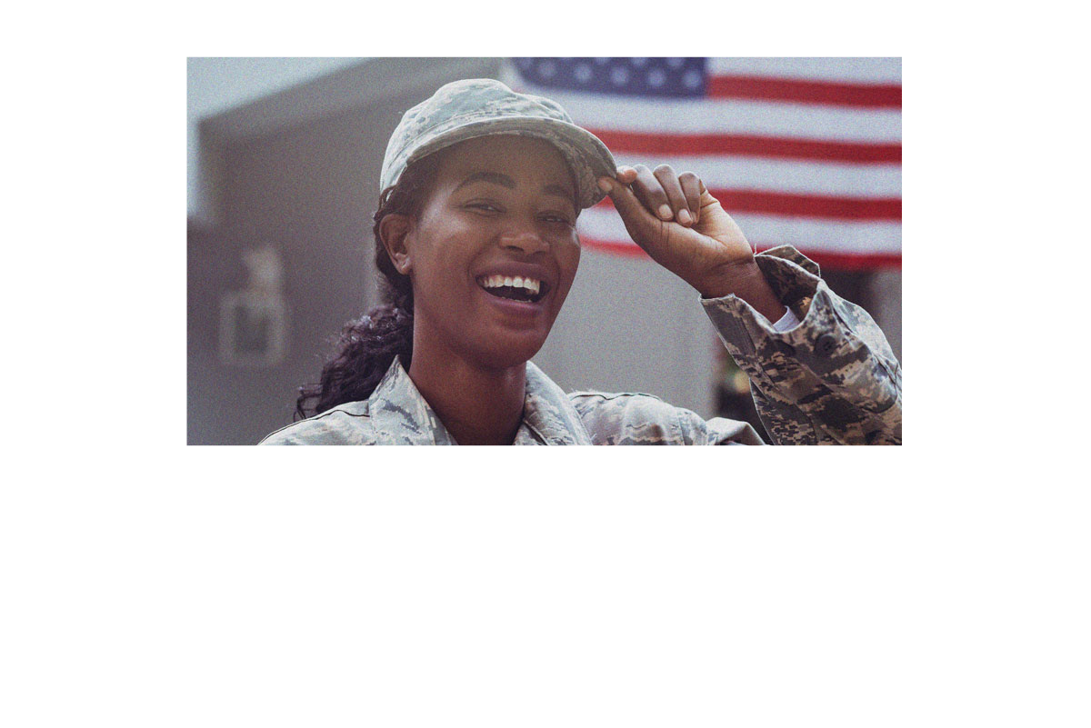 Happy Female Military Member