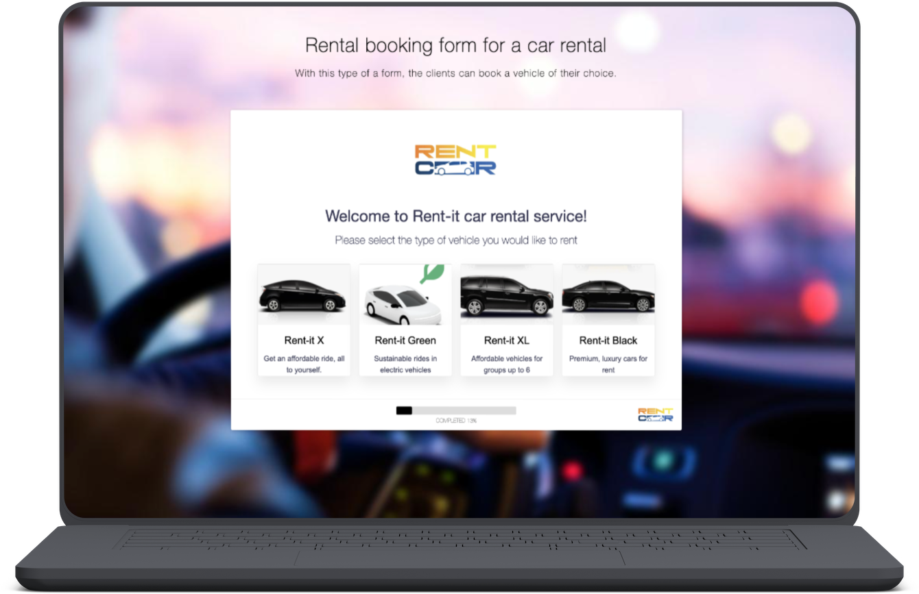 Car rental form template Car rental form template