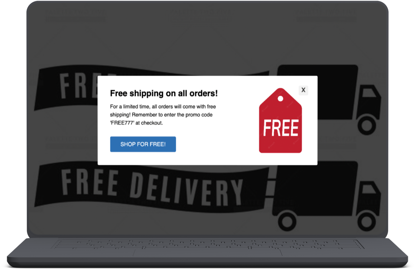 Free Shipping Code Popup Template Free Shipping Code Popup Template