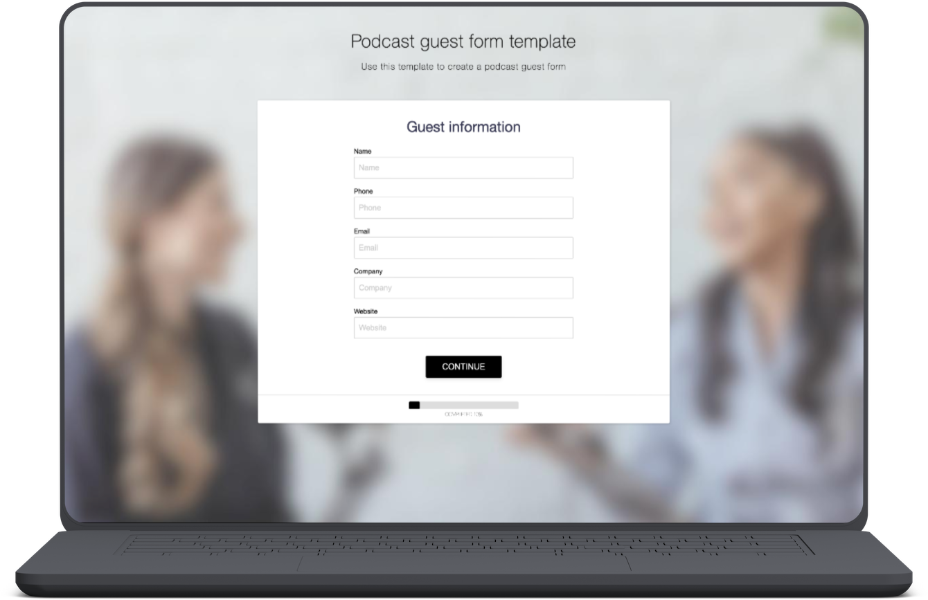 Podcast guest application form template