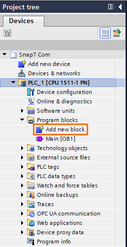 Figure 2.3 - Siemens Snap7 | Creating a new Data Block