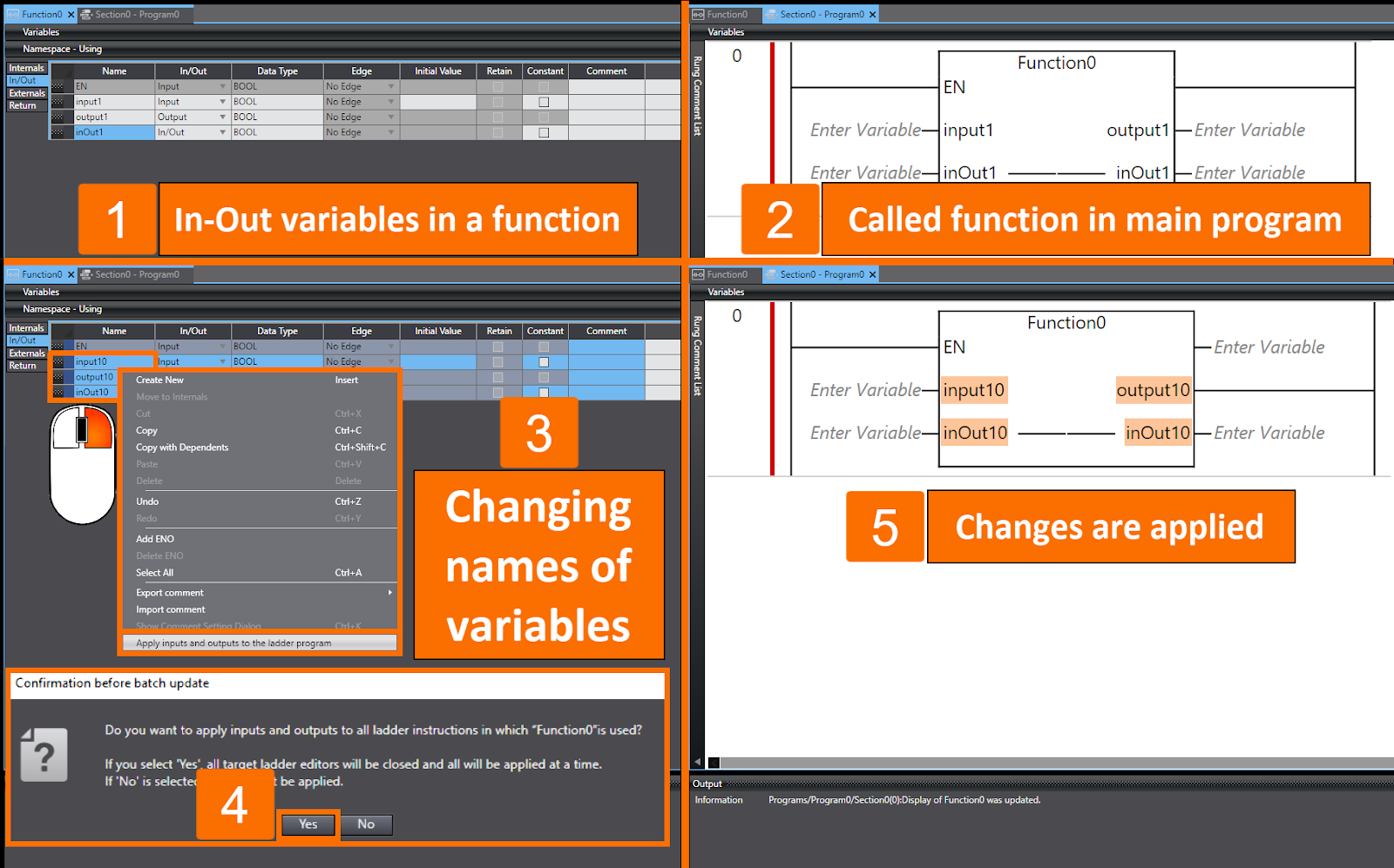Local, Axis, Axes Group, Cam Data, and Function Block Instance ...