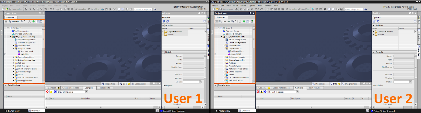 Figure 1.1 - Advanced Siemens TIA Portal PLC Programming | Two different TIA Portal instances