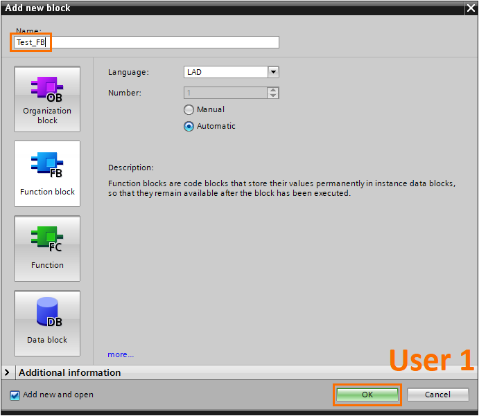 Figure 1.2 - Advanced Siemens TIA Portal PLC Programming | Creating a new FB