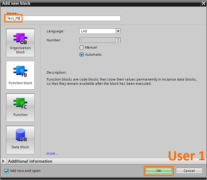 Figure 1.2 - Advanced Siemens TIA Portal PLC Programming | Creating a new FB