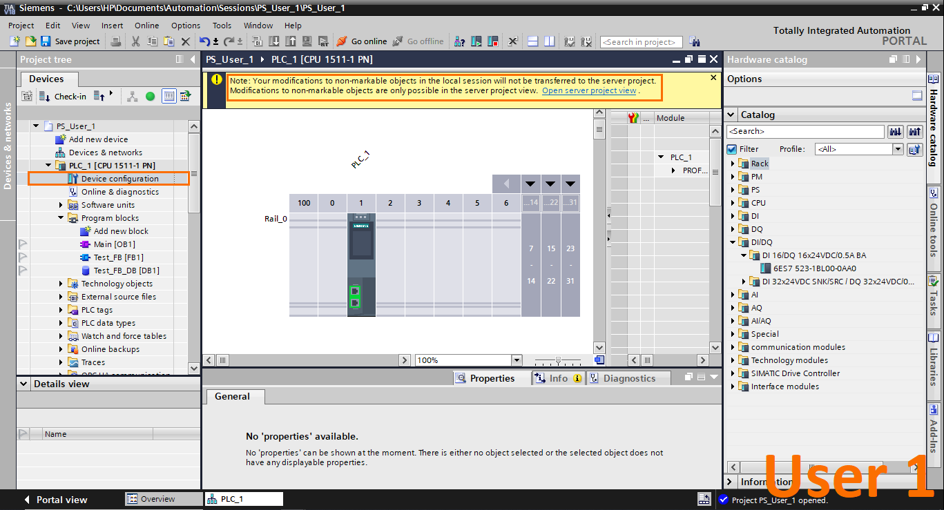 Figure 1.13 - Advanced Siemens TIA Portal PLC Programming | The hardware configuration cannot be modified